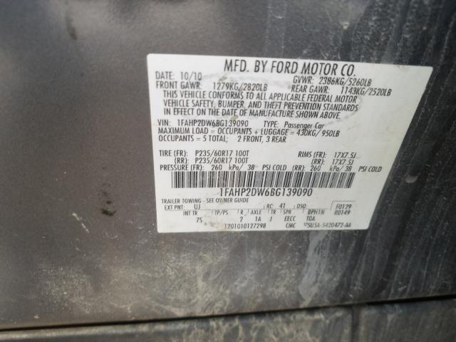 Photo 9 VIN: 1FAHP2DW6BG139090 - FORD TAURUS SE 