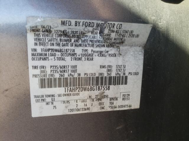 Photo 9 VIN: 1FAHP2DW6BG187558 - FORD TAURUS SE 