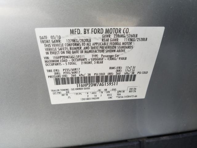 Photo 9 VIN: 1FAHP2DW7AG159511 - FORD TAURUS SE 