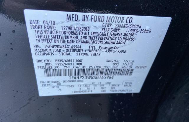 Photo 9 VIN: 1FAHP2DW8AG165964 - FORD TAURUS SE 