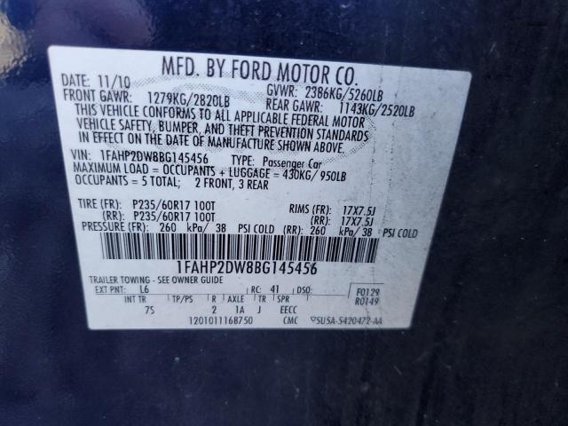 Photo 11 VIN: 1FAHP2DW8BG145456 - FORD TAURUS SE 