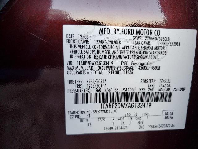 Photo 11 VIN: 1FAHP2DWXAG133419 - FORD TAURUS 