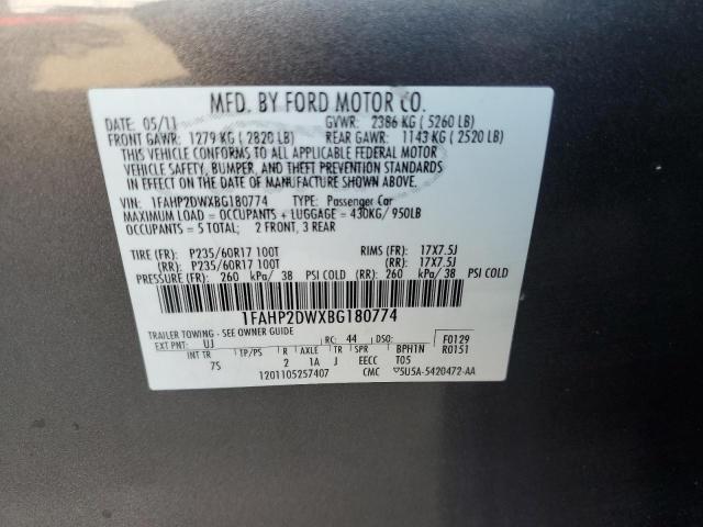 Photo 12 VIN: 1FAHP2DWXBG180774 - FORD TAURUS SE 