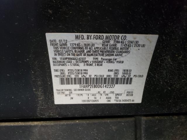 Photo 9 VIN: 1FAHP2E80DG142327 - FORD TAURUS SEL 