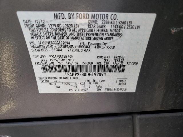 Photo 11 VIN: 1FAHP2E80DG192094 - FORD TAURUS SEL 