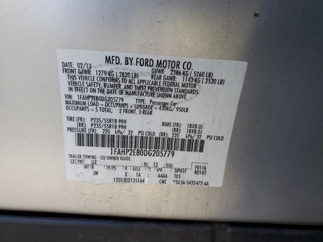 Photo 9 VIN: 1FAHP2E80DG205779 - FORD TAURUS SEL 