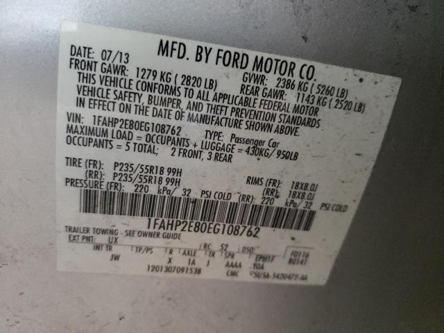 Photo 9 VIN: 1FAHP2E80EG108762 - FORD TAURUS SEL 