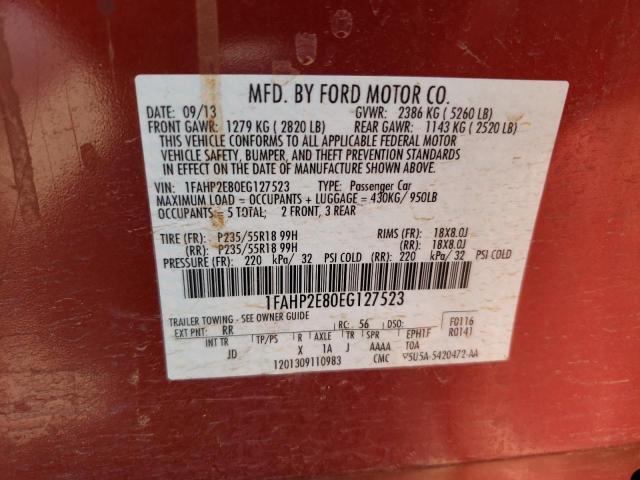 Photo 11 VIN: 1FAHP2E80EG127523 - FORD TAURUS 