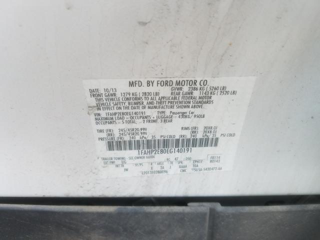 Photo 9 VIN: 1FAHP2E80EG140191 - FORD TAURUS SEL 