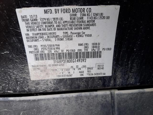 Photo 11 VIN: 1FAHP2E80EG149392 - FORD TAURUS SEL 