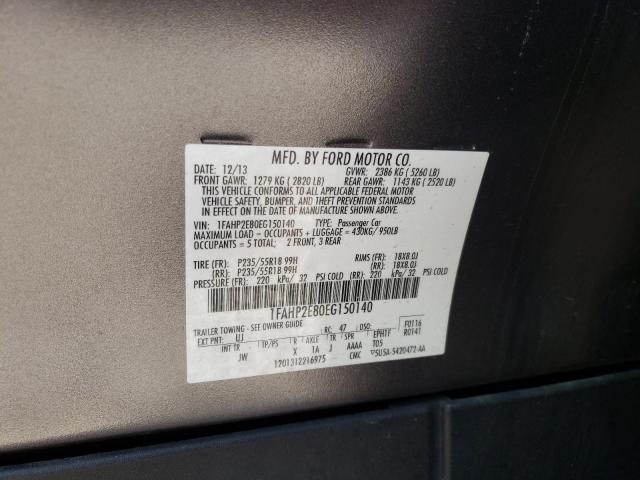 Photo 9 VIN: 1FAHP2E80EG150140 - FORD TAURUS SEL 