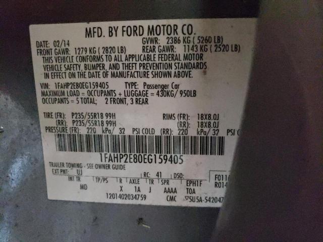 Photo 11 VIN: 1FAHP2E80EG159405 - FORD TAURUS SEL 