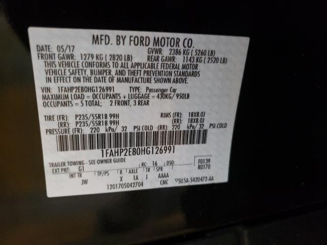 Photo 9 VIN: 1FAHP2E80HG126991 - FORD TAURUS SEL 