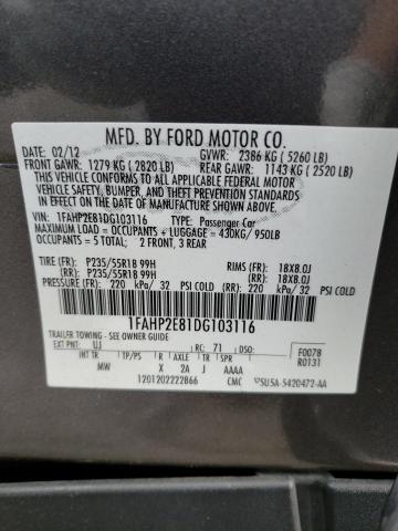 Photo 9 VIN: 1FAHP2E81DG103116 - FORD TAURUS SEL 