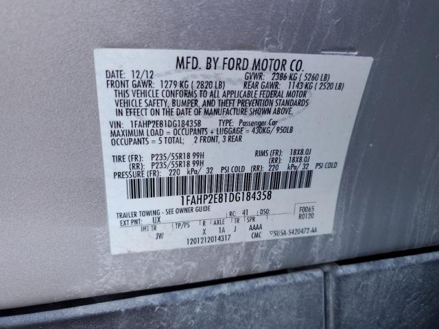 Photo 11 VIN: 1FAHP2E81DG184358 - FORD TAURUS SEL 