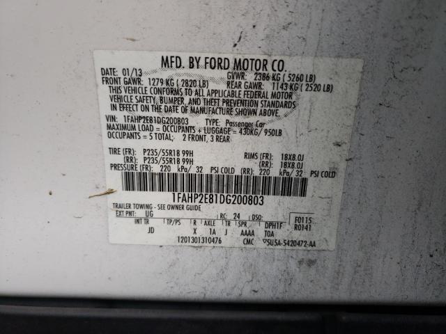 Photo 9 VIN: 1FAHP2E81DG200803 - FORD TAURUS SEL 