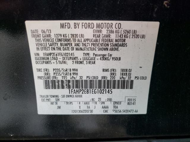 Photo 9 VIN: 1FAHP2E81EG102145 - FORD TAURUS SEL 