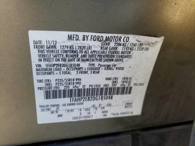 Photo 9 VIN: 1FAHP2E82DG185048 - FORD TAURUS SEL 