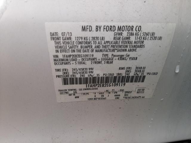 Photo 11 VIN: 1FAHP2E82EG109119 - FORD TAURUS SEL 