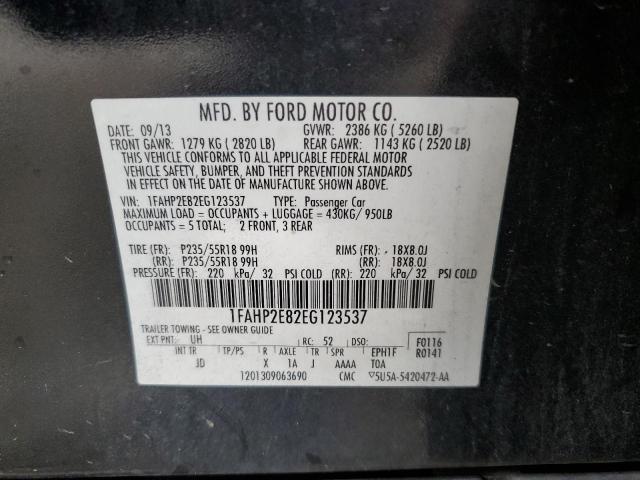 Photo 11 VIN: 1FAHP2E82EG123537 - FORD TAURUS SEL 