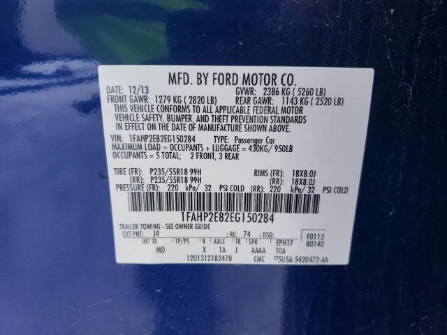 Photo 11 VIN: 1FAHP2E82EG150284 - FORD TAURUS SEL 