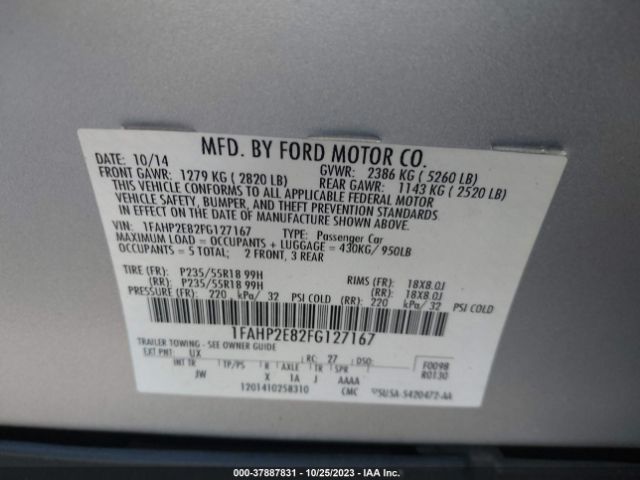 Photo 8 VIN: 1FAHP2E82FG127167 - FORD TAURUS 