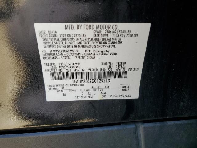 Photo 11 VIN: 1FAHP2E82GG129213 - FORD TAURUS 