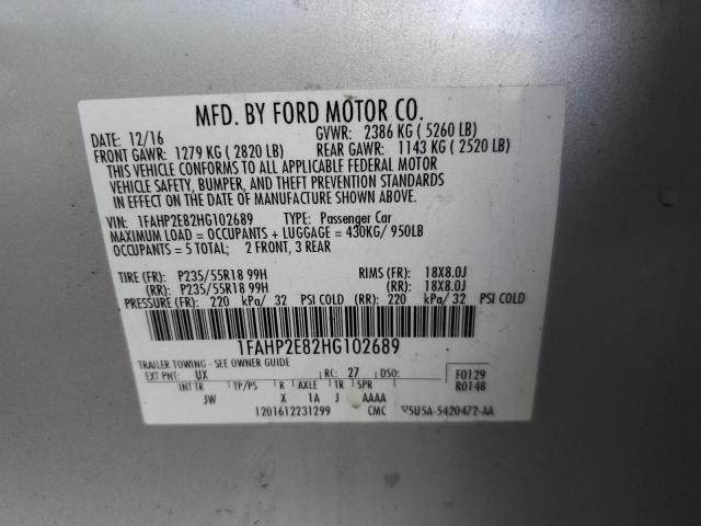 Photo 11 VIN: 1FAHP2E82HG102689 - FORD TAURUS SEL 