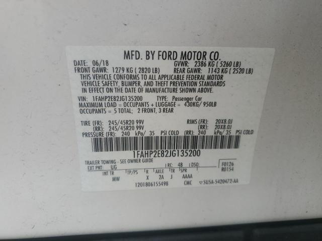 Photo 11 VIN: 1FAHP2E82JG135200 - FORD TAURUS SEL 