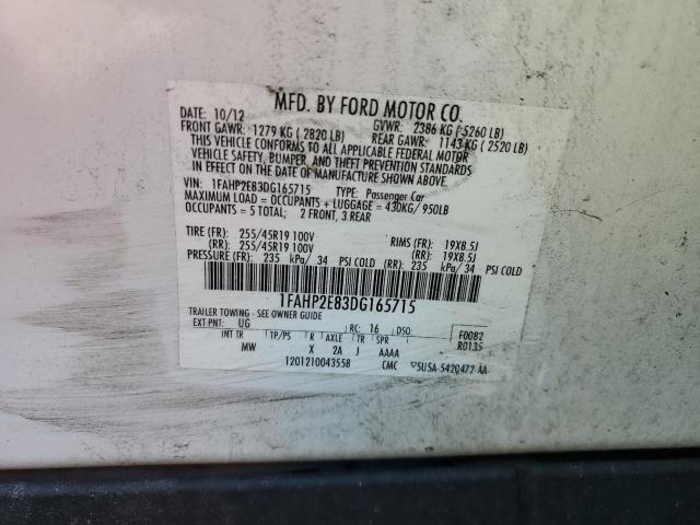 Photo 11 VIN: 1FAHP2E83DG165715 - FORD TAURUS SEL 