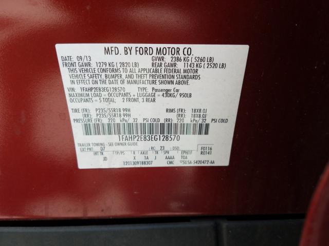 Photo 9 VIN: 1FAHP2E83EG128570 - FORD TAURUS SEL 