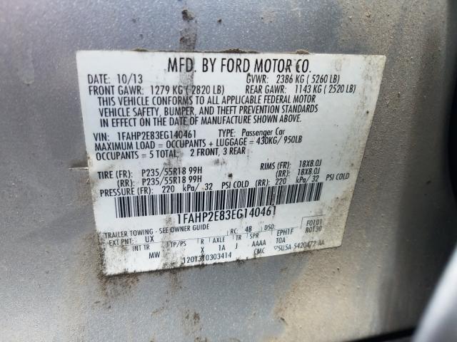 Photo 9 VIN: 1FAHP2E83EG140461 - FORD TAURUS SEL 