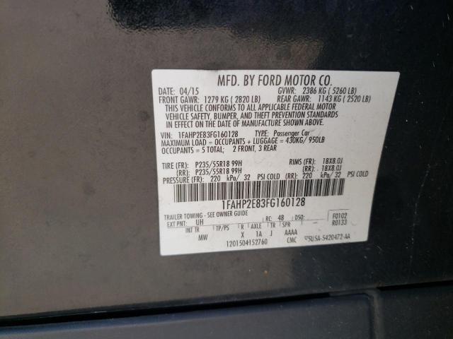 Photo 9 VIN: 1FAHP2E83FG160128 - FORD TAURUS SEL 