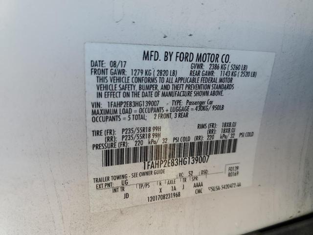 Photo 11 VIN: 1FAHP2E83HG139007 - FORD TAURUS 