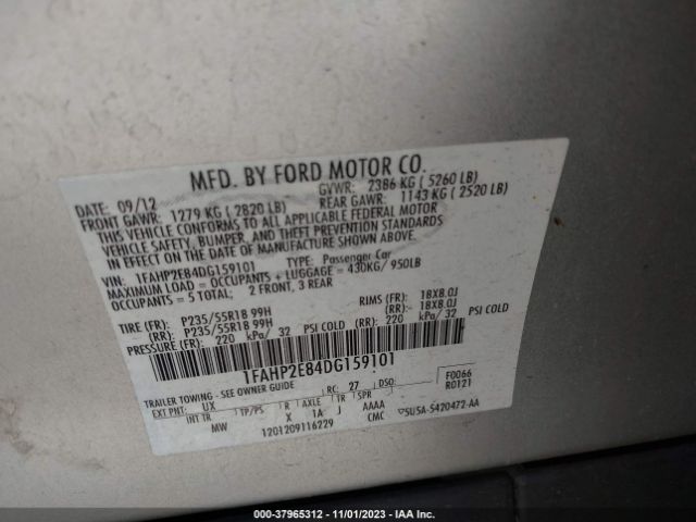 Photo 8 VIN: 1FAHP2E84DG159101 - FORD TAURUS 