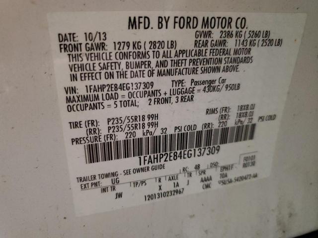 Photo 11 VIN: 1FAHP2E84EG137309 - FORD TAURUS 