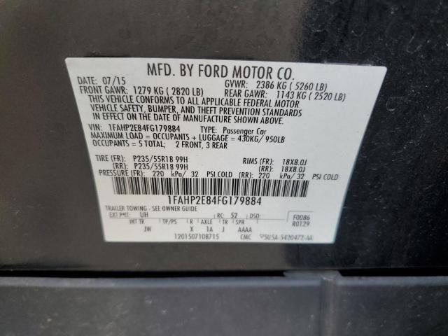 Photo 11 VIN: 1FAHP2E84FG179884 - FORD TAURUS SEL 