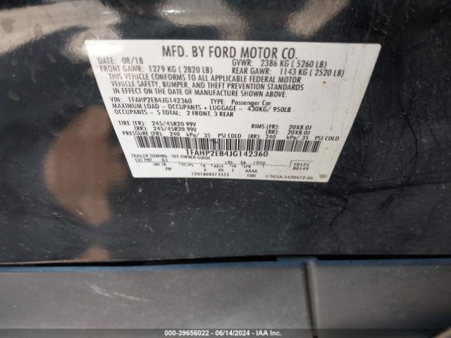 Photo 8 VIN: 1FAHP2E84JG142360 - FORD TAURUS 