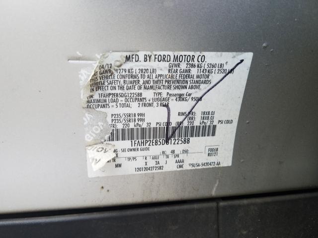 Photo 9 VIN: 1FAHP2E85DG122588 - FORD TAURUS SEL 