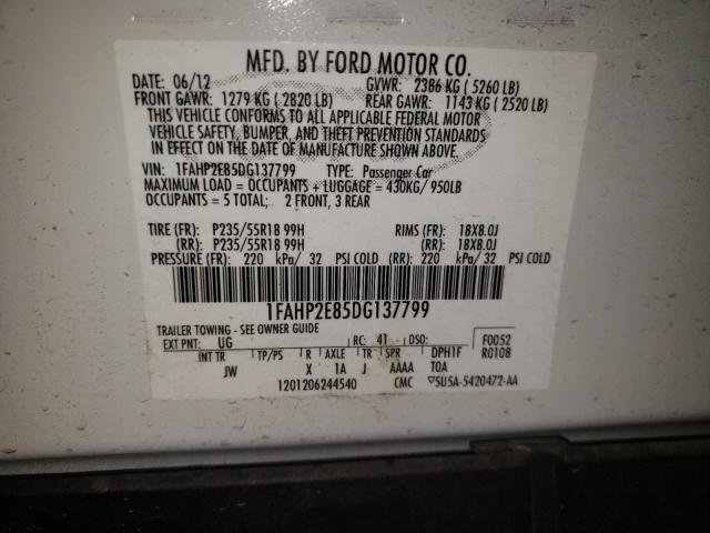 Photo 9 VIN: 1FAHP2E85DG137799 - FORD TAURUS SEL 