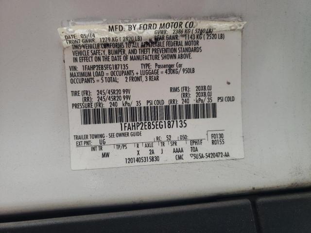 Photo 9 VIN: 1FAHP2E85EG187135 - FORD TAURUS SEL 