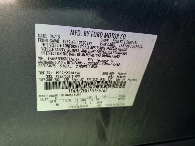 Photo 11 VIN: 1FAHP2E85FG176167 - FORD TAURUS SEL 