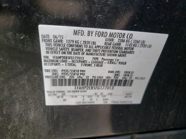 Photo 9 VIN: 1FAHP2E85FG177013 - FORD TAURUS SEL 