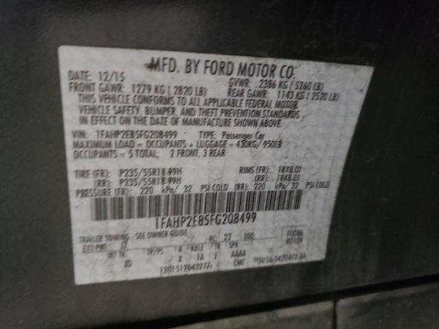 Photo 9 VIN: 1FAHP2E85FG208499 - FORD TAURUS SEL 