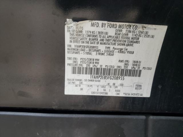 Photo 9 VIN: 1FAHP2E85FG208955 - FORD TAURUS SEL 