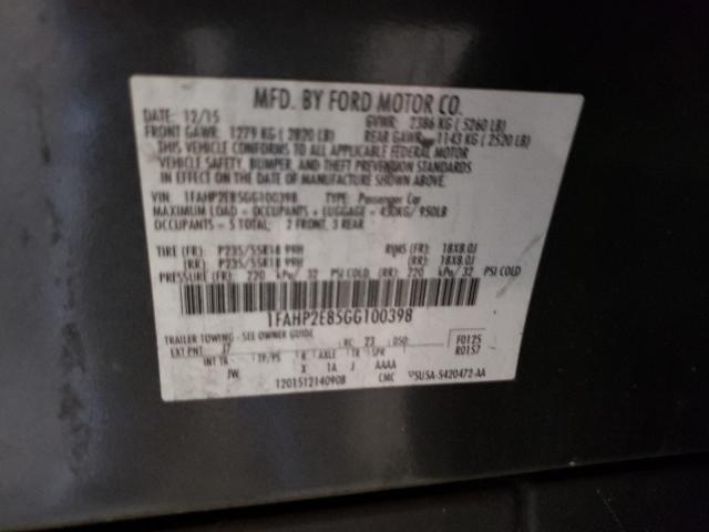 Photo 9 VIN: 1FAHP2E85GG100398 - FORD TAURUS SEL 