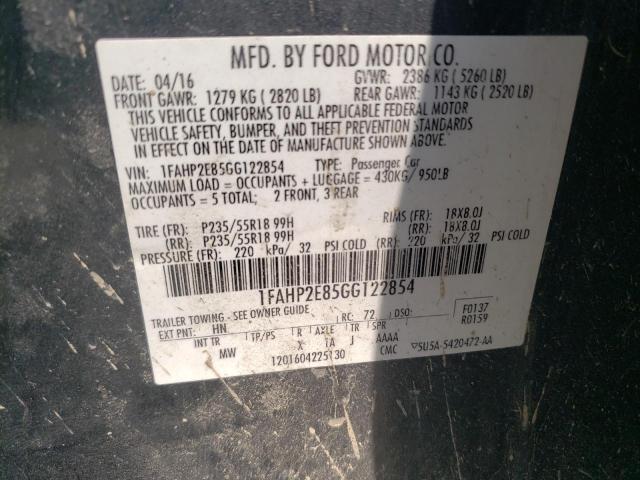 Photo 11 VIN: 1FAHP2E85GG122854 - FORD TAURUS SEL 