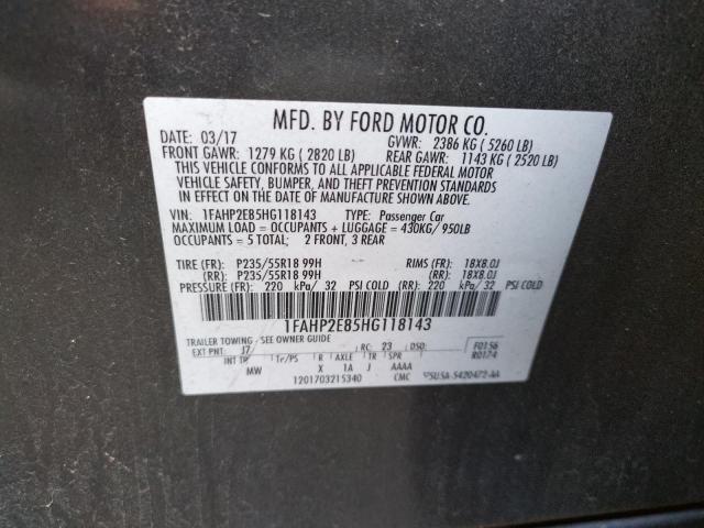 Photo 9 VIN: 1FAHP2E85HG118143 - FORD TAURUS SEL 