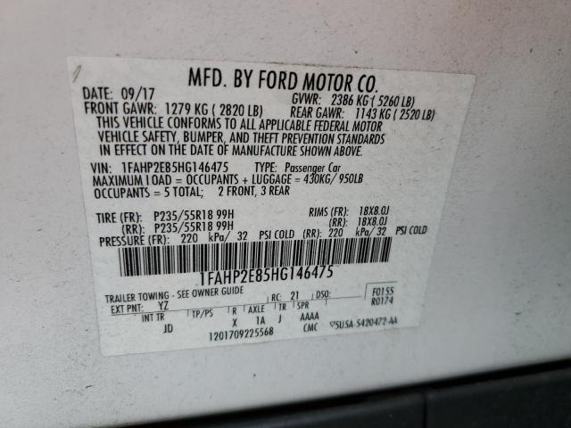 Photo 9 VIN: 1FAHP2E85HG146475 - FORD TAURUS SEL 