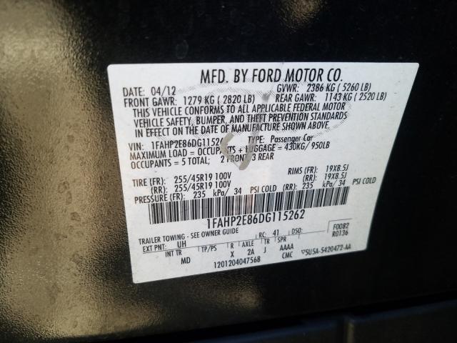 Photo 9 VIN: 1FAHP2E86DG115262 - FORD TAURUS SEL 